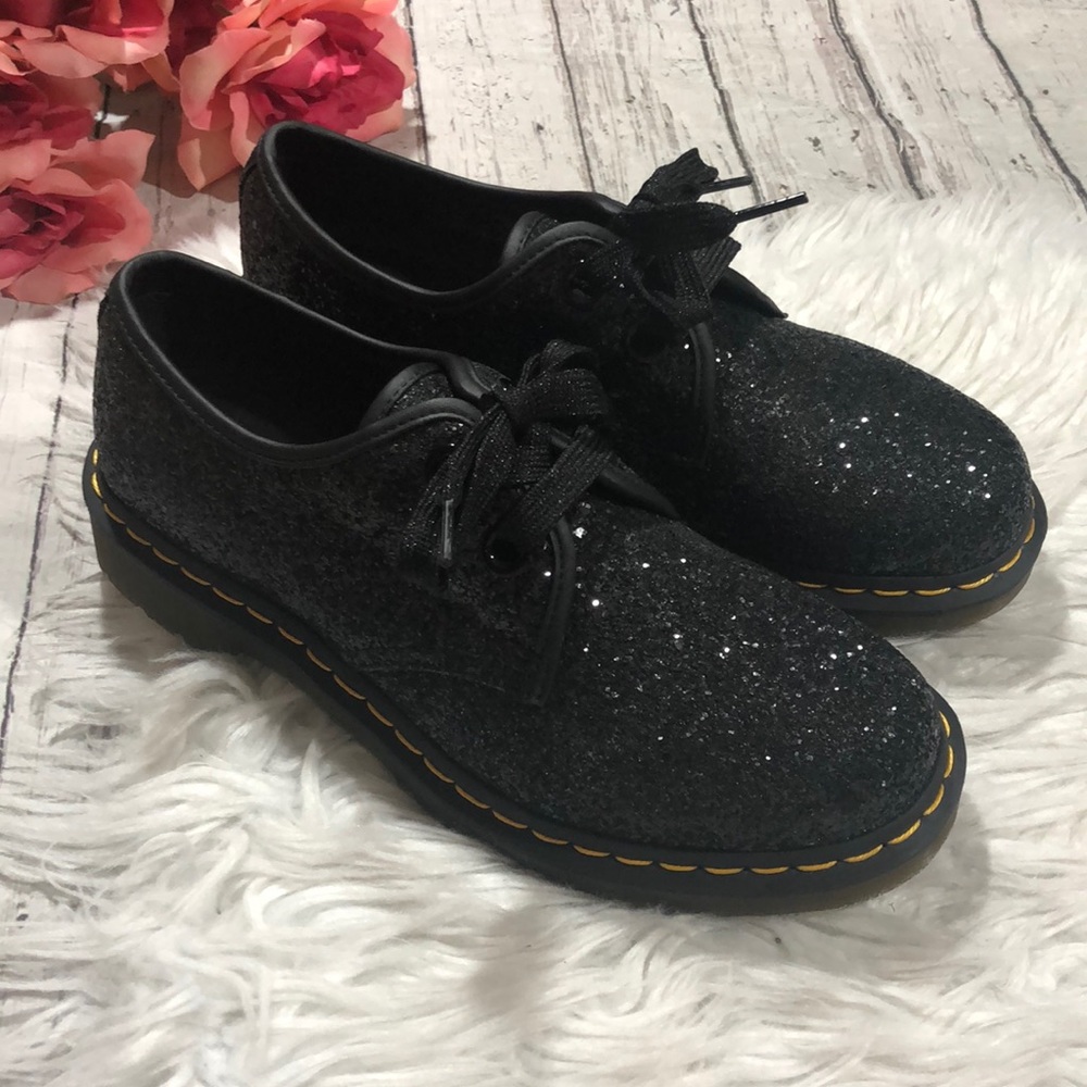 Dr. Martens Farrah Glitter Derby Leather Oxfords